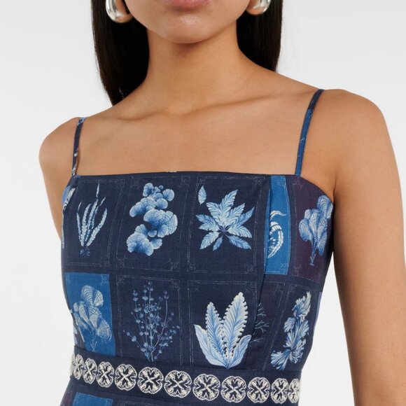 Agua by Agua Bendita Lima Algae Printed Linen Maxi Dress - Picture 3 of 15